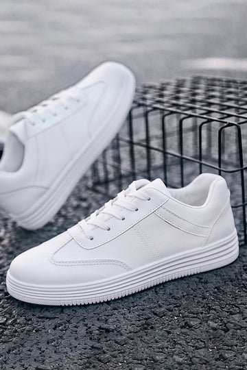 Hvite snøre-up casual sko for menn